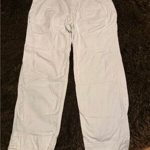 Free People White Cargo Utility Pants